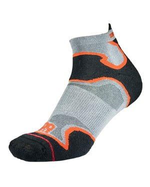 1000 Mile - Mens Fusion Ankle Repreve Padded Anti Blister Socks - Silver / Orange