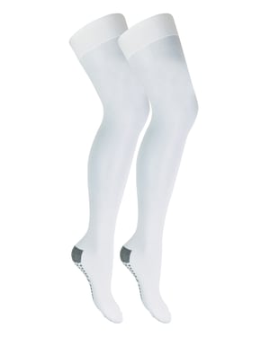 Set van 2 anti-slip dij hoge anti-embolie kousen - Wit