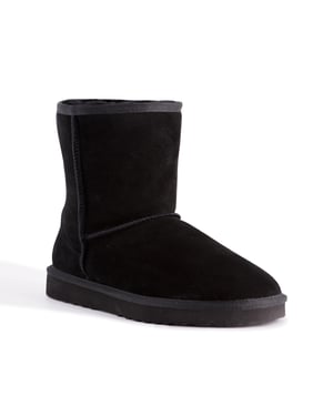 Aus Wooli "Cronulla" Australia Mid Calf Sheepskin Boot, Black