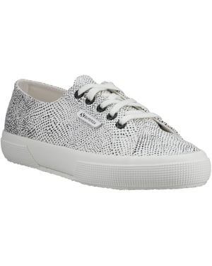 Superga 2730 Micro Faux Snake Faux Leather Damestrainers Wit Avorio/Zwart Slang