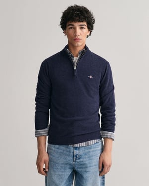 GANT Mens Superfine Lambswool Half Zip Cardigan