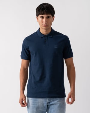 BOSS Orange Passenger Mens Stretch-Cotton Slim-Fit Polo Shirt with Logo Patch
