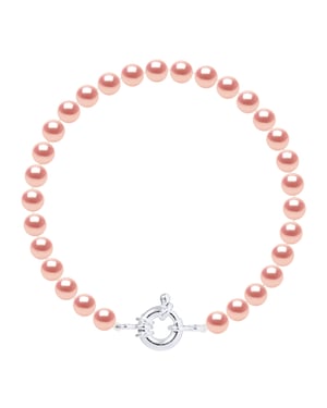 Rank armband Water Parels Sweet Round 6-7 mm natuurlijke Rose Luxury 925