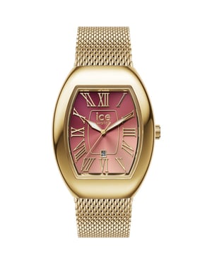Ice Watch Ice Boliday - Koepel - Metaal Gaas - Roze Gd Dames Gouden Horloge 024488