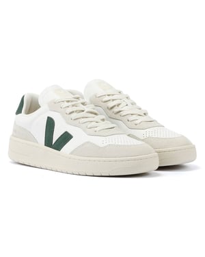 Veja V-90 Leather Men's White/Green Trainers