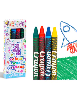 Doodle Henbrandt Safe and Non-Toxic 4 Mini Assorted Colours Children’s Wax Crayons