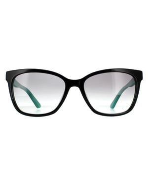 Calvin Klein Rectangle Womens Black Teal Grey Gradient Sunglasses