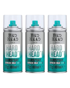 Bed Head by TIGI Hard Head Hairspray for Long-Lasting Extreme Hold 100 ml, 3pack
