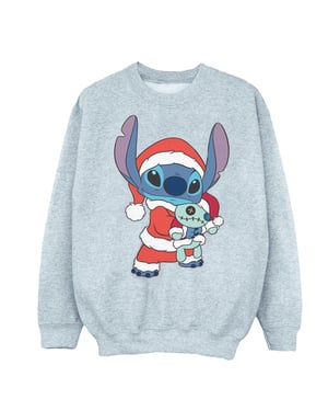 Disney Meisjes Lilo en Stitch Kerstmis Sweatshirt (Sportgrijs)