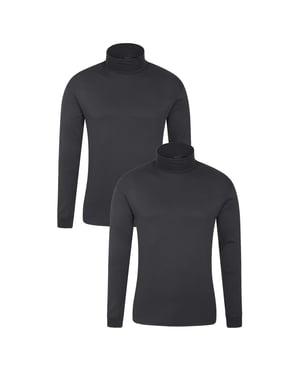 Mountain Warehouse Heren Meribel Thermo Top (Set van 2) (Zwart)