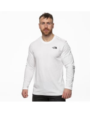 The North Face Heren Lange Mouw Easy Tee in Wit