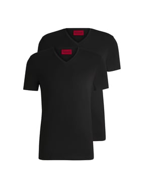 Men's Hugo 2 Pack of V-Neck T-Shirts in Black
