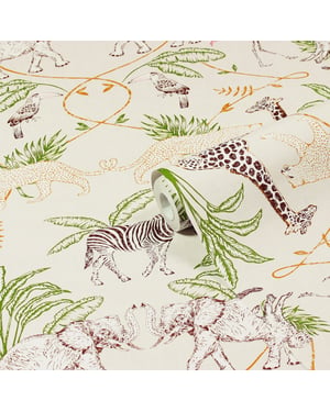 Serengeti Animal Printed Wallpaper
