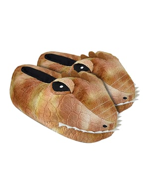 Childrens / Kids Plush 3D Dinosaur Head Slippers
