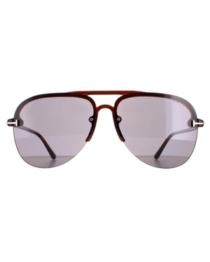 Tom Ford Aviator Mens Shiny Light Brown Smoke Terry 02 FT1004