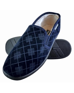 DUNLOP - HEREN PLUSH VACHT VOERD GEHEUGEN SCHOENEN RUITEN PATROON MOCCASINSLOPPERS MET HARTEN ZOOL