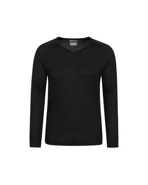 Mountain Warehouse Heren Talus V Hals Thermo Top (Zwart)