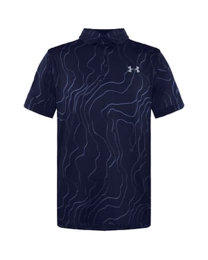 Under Armour kortärmad pikétröja med marinblå krage för barn PlayOff 1350170 408