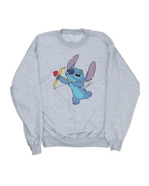 Disney Meisjes Lilo en Stitch Cupido Valentijn Sweatshirt (Sportgrijs)