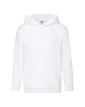 Fruit Of The Loom Kinder Unisex Premium 70/30 Sweatshirt met Capuchon / Hoodie (Wit)