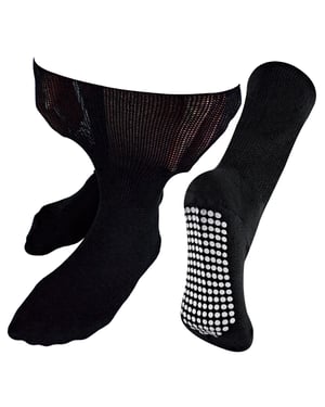 Dr.Socks - Extra brede oedeemsokken met grips - Zwart