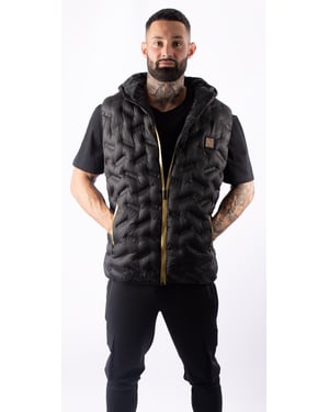 D Rock Mens Bodywarmer Quilted Hooded Padded Gilet