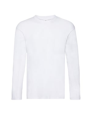 Fruit Of The Loom Heren Originele T-shirt Lange Mouwen (Wit)