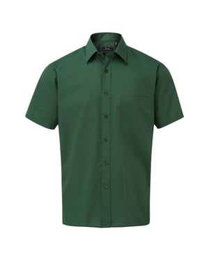 Premier Herenshirt met korte mouwen Popeline (Fles groen)