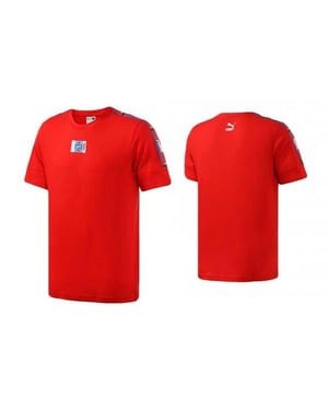 Puma 90s Retro Tape Short Sleeve T-Shirt Top Tee Red Mens 579516 04