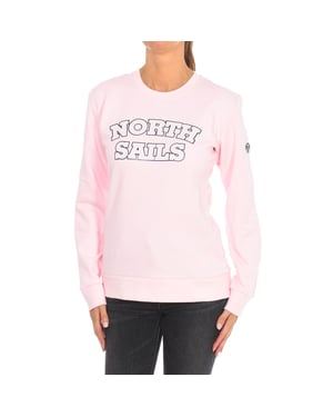Långärmad sweatshirt med rund halsringning för kvinnor 9024210