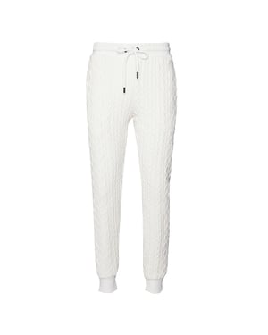Criminal Damage Cable Knit Off White Träningsbyxor för herrar