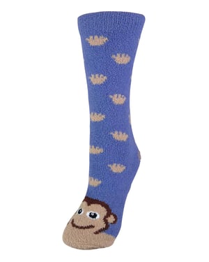 Ladies / Womens Fluffy Non Slip Slipper Socks with Animal Designs