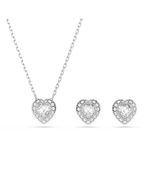 Swarovski 'Ss25 Capsule' Dames Basis Metalen Set: Ketting + Oorbellen - Zilver 5720849