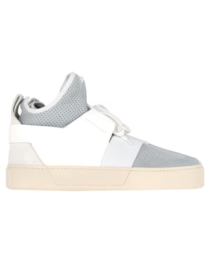 Balenciaga Sock Style High-Top Sneakers in Grey and White Polyester and Leather
