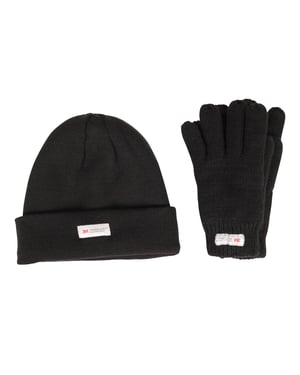 Mountain Warehouse Set kinder-/kids Thinsulate fleece muts & handschoenen (Zwart)