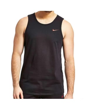 Nike geborduurde Swoosh heren tanktop in zwart