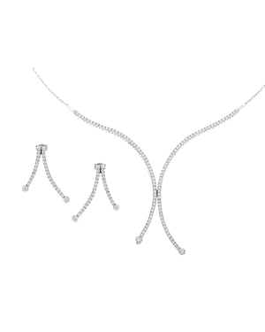 Orphelia Dames 925 Sterling Zilveren Set: Ketting + Oorbellen - Zilver SET-066