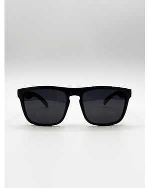Matte Wayfarer Sunglasses in Black with Case - Polarised