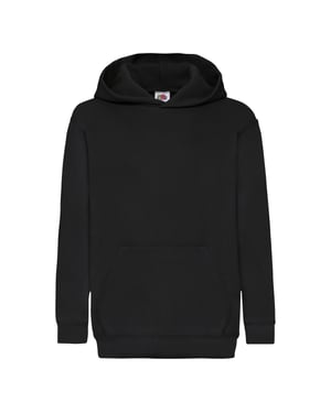 Fruit Of The Loom Childrens Unisex Hooded Sweatshirt / Hoodie (Black)