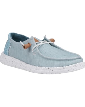HEYDUDE Wendy Heathered Slub Tropical Dames Blauwe Instappers
