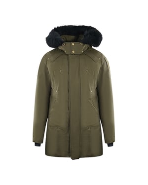 Moose Knuckles Stage Lake groene parka donsjack met zwarte rand