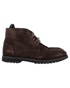 Tom Ford Laser Cut Lacer-Up Chukka Boots in Brown Suede