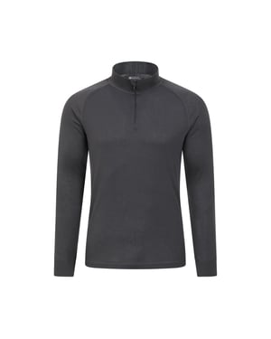 Mountain Warehouse Heren Talus Zip Neck Thermo Top met lange mouwen (Grijs)