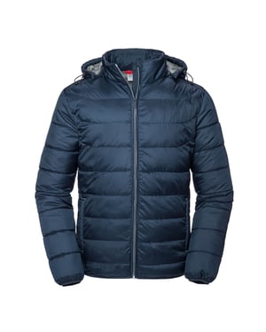 Russell Heren Nano Gewatteerd jack met capuchon (Franse marine)