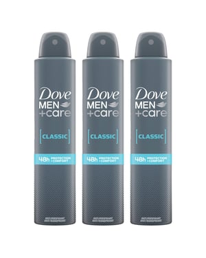 Dove Men+Care Classic Antiperspirant with 48H Sweat Protection Deo 200ml, 3 Pack