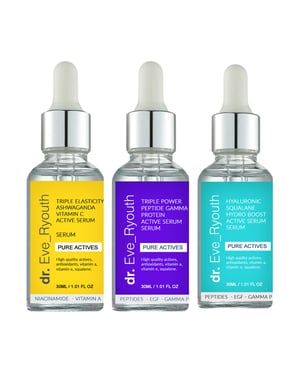 Squalane serum 30ml + Ashwaganda Vitamin C Serum 30ml + Peptide serum 30ml
