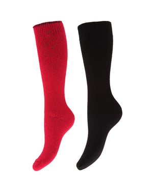 Floso Womens/Ladies Thermal Winter Wellington/Welly Boot Socks (2 Pairs) (Pink/Black)