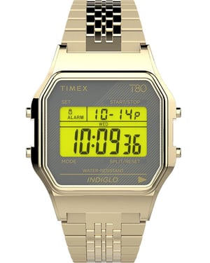 Timex T80 Unisex's Gold Watch TW2U93500