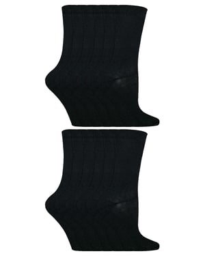 Sock Snob - 12 paar kindersokken van effen bamboe - Zwart
