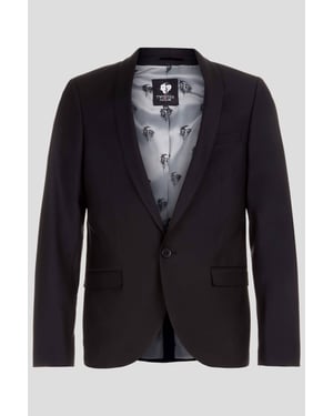 Ellroy Skinny Fit Black Wool Jacket